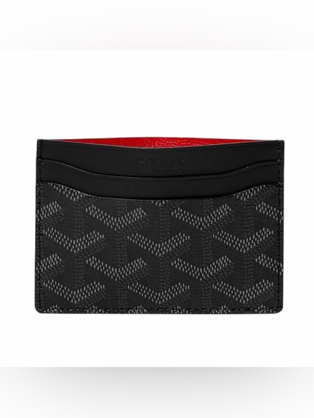 Goyard Black Card & Key Card Holder with Red Interior Accent